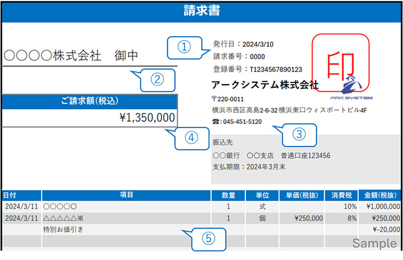 請求書サンプル