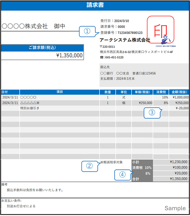 請求書サンプル